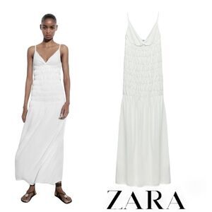 ZARA | White | DRAPED KNITWEAR DRESS